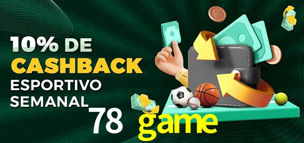 10% de bônus de cashback na 78 game